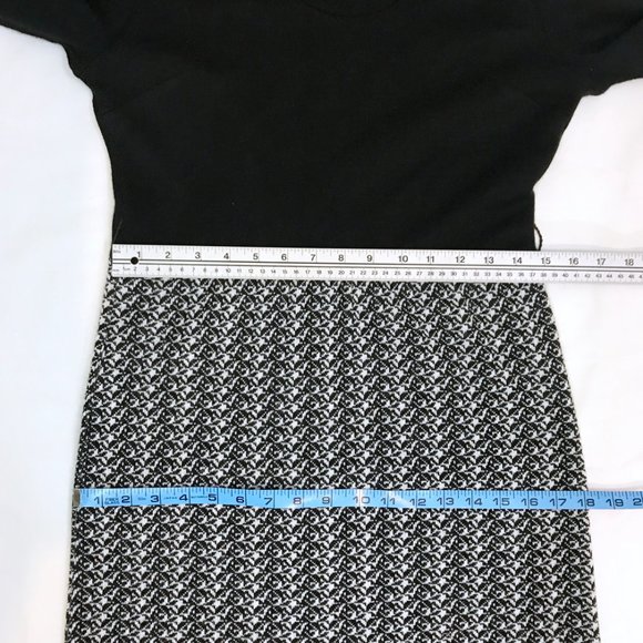 Vintage 70s Frank Usher Dress Black White Knit Dress - Picture 9 of 9